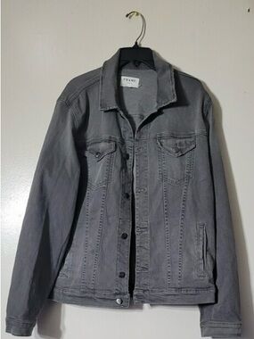 Frame Denim Men's Gray Washed Denim Jacket